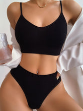 Load image into Gallery viewer, Seamless Lingerie Set-Black