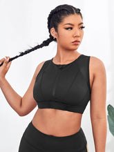 Load image into Gallery viewer, Plus Solid Zip Up Sports Bra

