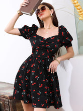 Load image into Gallery viewer, Cherry Printed black Dress
