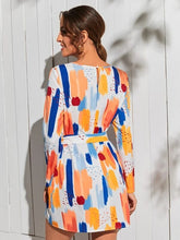 Load image into Gallery viewer, Brush Print Belted Dress
