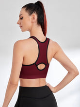 Load image into Gallery viewer, Medium Support Contrast Binding Racer Back Sports Bra
