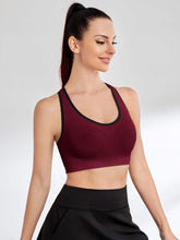 Load image into Gallery viewer, Medium Support Contrast Binding Racer Back Sports Bra
