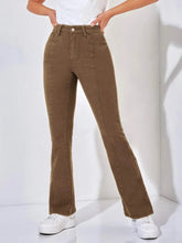 Load image into Gallery viewer, PETITE High Waist Flare Leg Jeans- Coffee Brown

