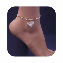 Load image into Gallery viewer, Rhinestone Heart Anklet
