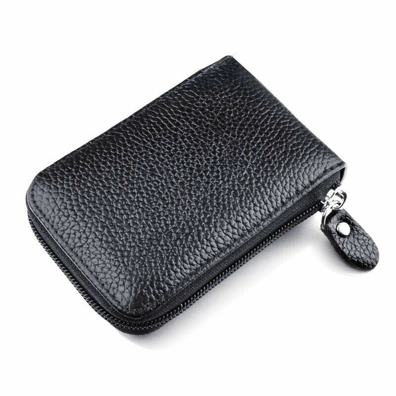 Faux Leather Wallet For Men's RFID Zipper Credit Card Holder Pocket Purse Clutch